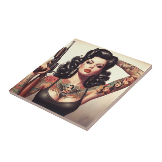 Old School Tattoo Girl Fliese (Seite)