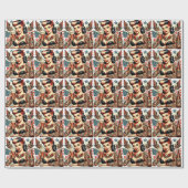 Old School Tattoo Girl Geschenkpapier (Flach)