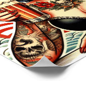 Old School Tattoo Girl Poster (Ecke)