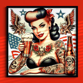 Old School Tattoo Girl Poster