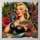 Old School Tattoo Girl Poster (Vorne)