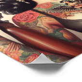 Old School Tattoo Girl Poster (Ecke)