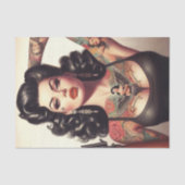 Old School Tattoo Girl Seidenpapier (Vorderseite)