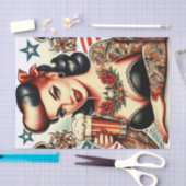 Old School Tattoo Girl Seidenpapier (Handwerk)