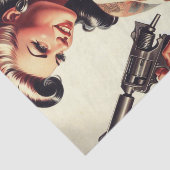 Old School Tattoo Hot Girl Seidenpapier (Ausschnitt)