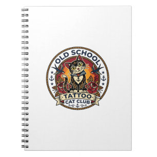 Old School Tattoo Katze Süße Kitty Design - Old Sc Notizblock