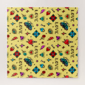 Old School Tattoo Liebe Muster Puzzle (Horizontal)