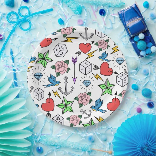 Old School Tattoo Pappteller (Party)