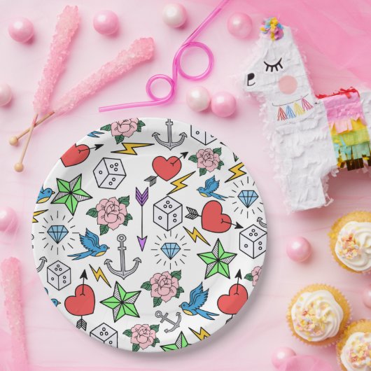 Old School Tattoo Pappteller (Party)