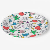 Old School Tattoo Pappteller (Schrägansicht)