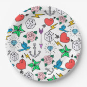 Old School Tattoo Pappteller (Vorderseite)