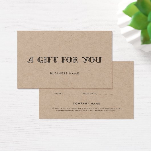 Old school Tattoo parlor kraft gift certificate (Schreibtisch)