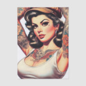 Old School Tattoo Pinup Seidenpapier (Vorderseite)