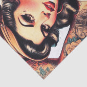 Old School Tattoo Pinup Seidenpapier (Ausschnitt)