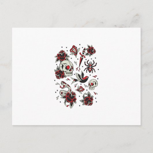 Old School Tattoo Postkarte (Vorderseite)