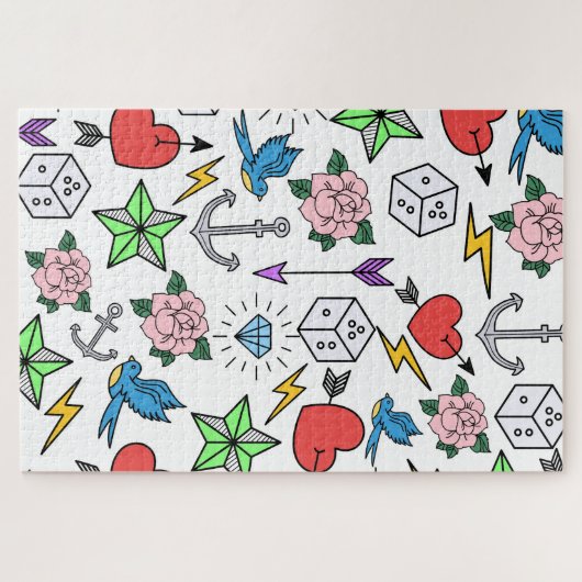 Old School Tattoo Puzzle (Horizontal)