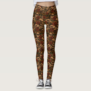 Old School Tattoo Rosen Waffen Schädel  Leggings