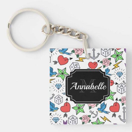 Old School Tattoo Schlüsselanhänger (Vorderseite)