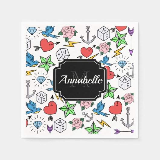 Old School Tattoo Serviette (Vorderseite)