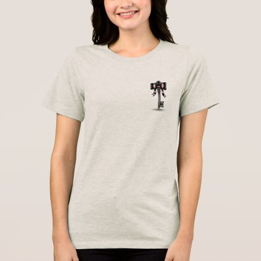 Old School Tattoo Skeleton Key with Bow Love Tri-Blend Shirt (Vorderseite)