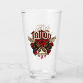 Old School Tattoo Sub Culture Rose Knuckles Beer Glas (Rückseite)