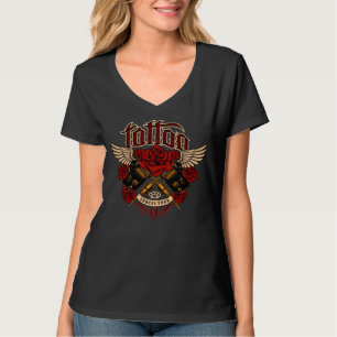 Old School Tattoo Subkultur Rosen Fausthandschuhe  T-Shirt