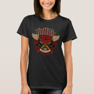 Old School Tattoo Subkultur Rosen Fausthandschuhe T-Shirt