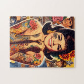 Old School Tattooed Girl Puzzle (Horizontal)