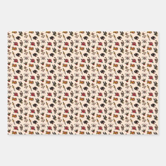 Old School Tattoos Geschenkpapier Set (Vorderseite 3)