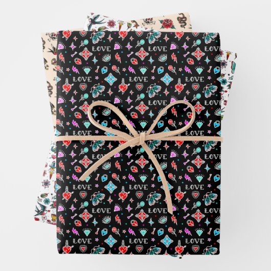 Old School Tattoos Geschenkpapier Set (Beispiel)