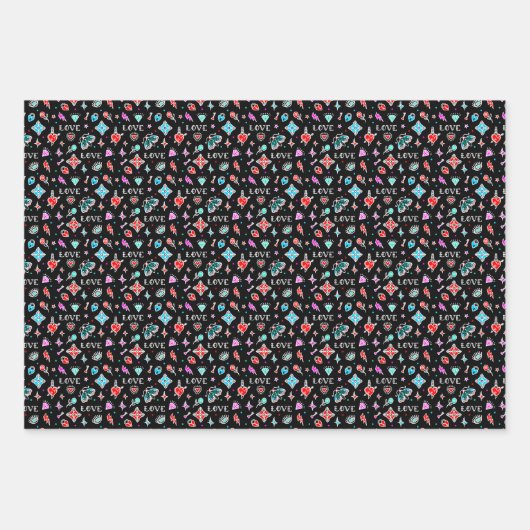 Old School Tattoos Geschenkpapier Set (Vorderseite)