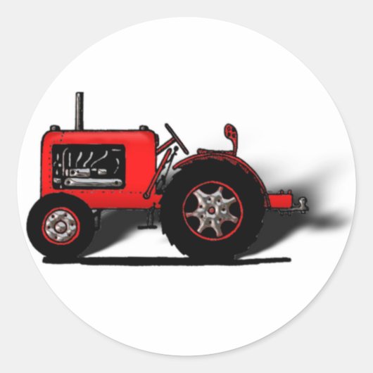Old-School-Traktor Runder Aufkleber (Vorderseite)