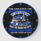 Old School Trucker: Kein Flip-Flops! Große Wanduhr (Vorderseite)