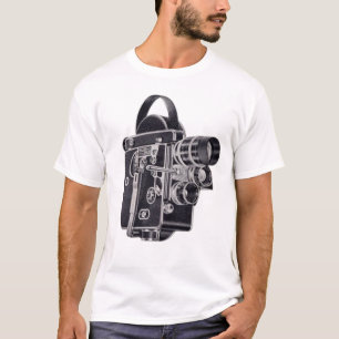 Old School Vintage Videokamera blaues Damen T-Shir T-Shirt