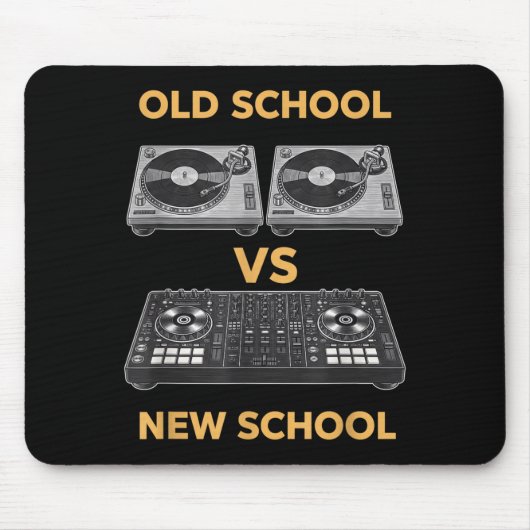 Old School vs New School DJ Plattenspieler vs Cont Mousepad (Vorne)
