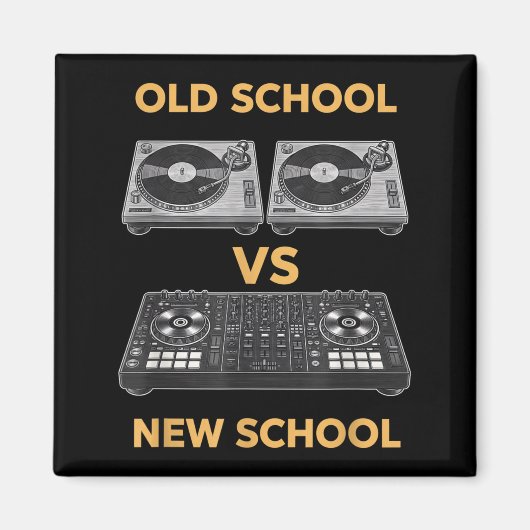 Old School Vs New School Dj Plattenspieler Vs Magnet (Vorne)