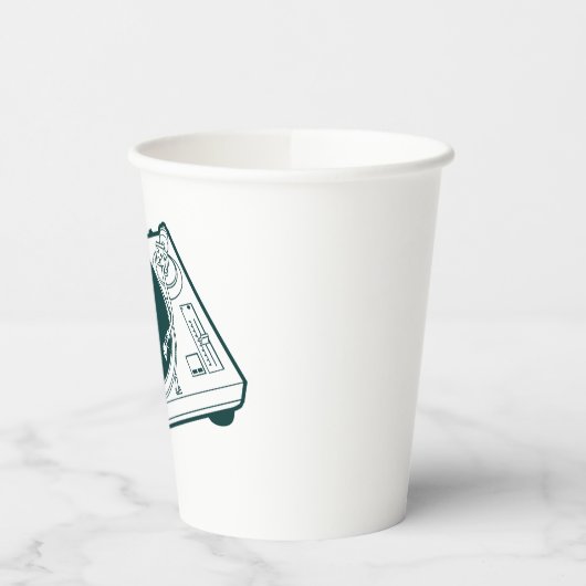 Old School Wax (Vinyl) Turntable Paper Cups Pappbecher (Links)