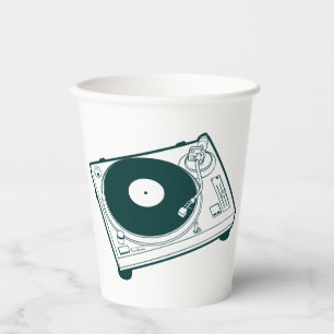 Old School Wax (Vinyl) Turntable Paper Cups Pappbecher