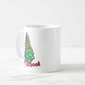 Old School Weihnachten Keramik Spaß Tree Sprichwor Kaffeetasse (Vorderseite Links)