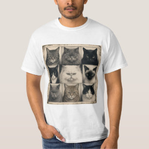 Old School weiße Katze T-Shirt