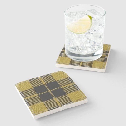 Old Schotten Tavern Clan Barclay Yellow Tartan Steinuntersetzer (Seitenansicht)