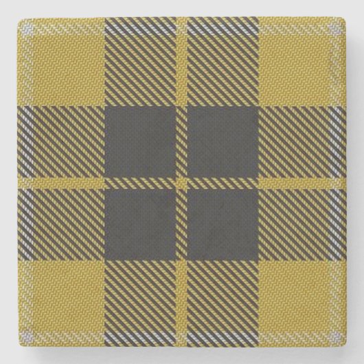 Old Schotten Tavern Clan Barclay Yellow Tartan Steinuntersetzer (Vorderseite)