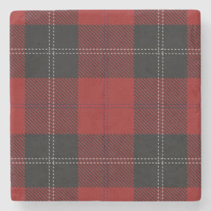 Old Schotten Tavern Clan Ramsay Red Black Tartan Steinuntersetzer