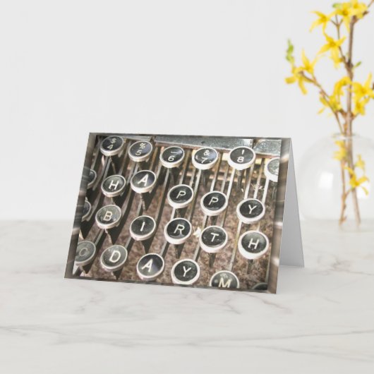 Old Schreibwriter Birthday Gruß Karte (Gelbe Blume)