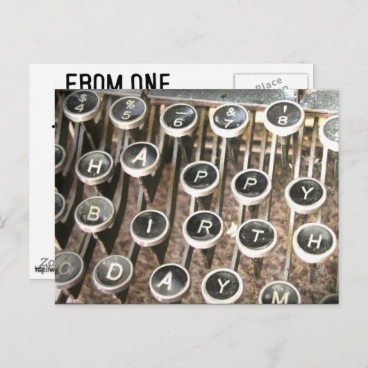 Old Schreibwriter Birthday Gruß Postkarte (Vorne/Hinten)