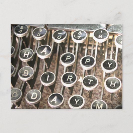 Old Schreibwriter Birthday Gruß Postkarte (Vorderseite)