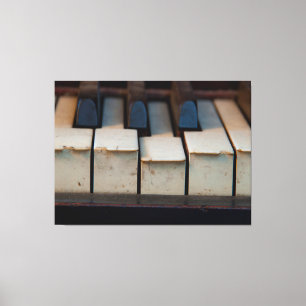 Old Schultz Ivory Chipped Piano Keys Leinwanddruck