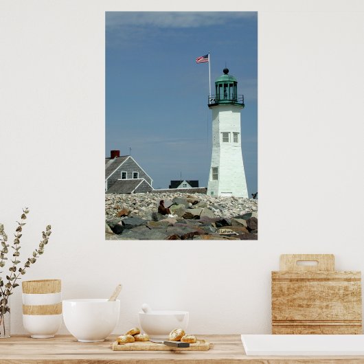 Old Scituate Lighthouse Foto Poster (Küche)