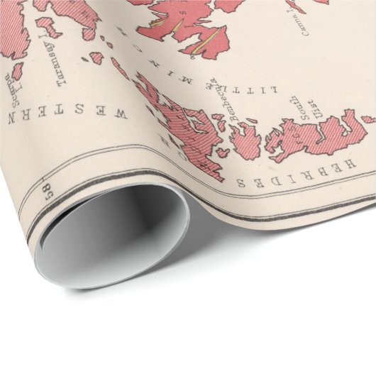 Old Scotland Geology Map (1881) Geschenkpapier (Rolleneckpunkt)