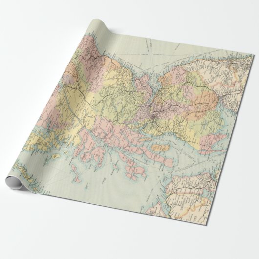 Old Scotland Map (1912) Wrapping Paper Geschenkpapier (Ungerollt)